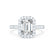 ESME - Emerald Moissanite & Diamond 18k White Gold Halo Rings Engagement Ring Lily Arkwright