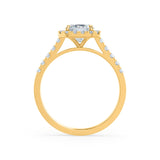 ESME - Emerald Lab Diamond & Diamond 18k Yellow Gold Halo Engagement Ring Lily Arkwright