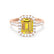 ESME - Emerald Lab-Grown Yellow Sapphire & Diamond 18k Rose Gold Halo Engagement Ring Lily Arkwright