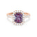 ESME - Radiant Lab-Grown Alexandrite & Diamond 18k Rose Gold Halo Engagement Ring Lily Arkwright