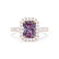 ESME - Radiant Lab-Grown Alexandrite & Diamond 18k Rose Gold Halo Engagement Ring Lily Arkwright