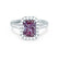 ESME - Radiant Lab-Grown Alexandrite & Diamond Platinum 950 Halo Engagement Ring Lily Arkwright