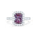 ESME - Radiant Lab-Grown Alexandrite & Diamond Platinum 950 Halo Engagement Ring Lily Arkwright