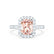 ESME - Radiant Lab-Grown Champagne Sapphire & Diamond Platinum 950 Halo Engagement Ring Lily Arkwright