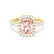 ESME - Radiant Lab-Grown Champagne Sapphire & Diamond 18k Yellow Gold Halo Engagement Ring Lily Arkwright