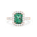 ESME - Radiant Lab-Grown Emerald & Diamond 18k Rose Gold Halo Engagement Ring Lily Arkwright