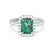 ESME - Radiant Lab-Grown Emerald & Diamond Platinum 950 Halo Engagement Ring Lily Arkwright