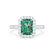 ESME - Radiant Lab-Grown Emerald & Diamond 18k White Gold Halo Engagement Ring Lily Arkwright