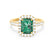 ESME - Radiant Lab-Grown Emerald & Diamond 18k Yellow Gold Halo Engagement Ring Lily Arkwright