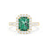 ESME - Radiant Lab-Grown Emerald & Diamond 18k Yellow Gold Halo Engagement Ring Lily Arkwright