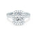 ESME - Radiant Moissanite & Diamond 18k White Gold Halo Rings Engagement Ring Lily Arkwright