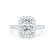 ESME - Radiant Moissanite & Diamond 18k White Gold Halo Rings Engagement Ring Lily Arkwright