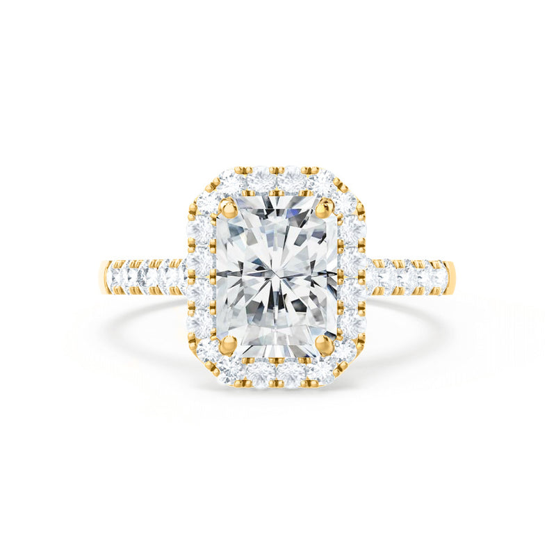 Customizable 18 Carat Yellow Gold White Diamonds Net Ring Aenea