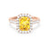 ESME - Radiant Lab-Grown Yellow Sapphire & Diamond 18k Rose Gold Halo Engagement Ring Lily Arkwright