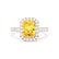 ESME - Radiant Lab-Grown Yellow Sapphire & Diamond 18k Rose Gold Halo Engagement Ring Lily Arkwright
