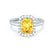ESME - Radiant Lab-Grown Yellow Sapphire & Diamond 18k White Gold Halo Engagement Ring Lily Arkwright