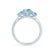 EVERDEEN - Oval Aqua Spinel 950 Platinum Trilogy Ring Engagement Ring Lily Arkwright