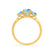 EVERDEEN - Oval Aqua Spinel 18k Yellow Gold Trilogy Ring Engagement Ring Lily Arkwright
