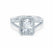 EVERLY - Radiant Lab Diamond 18k White Gold Split Shank Halo Engagement Ring Lily Arkwright