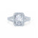 EVERLY - Radiant Lab Diamond 18k White Gold Split Shank Halo Engagement Ring Lily Arkwright