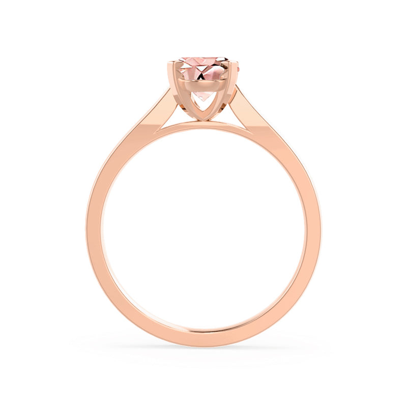 ISABELLA - Oval Champagne Sapphire 18k Rose Gold Solitaire Ring Engagement Ring Lily Arkwright