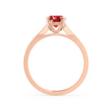 ISABELLA - Oval Ruby 18k Rose Gold Solitaire Ring Engagement Ring Lily Arkwright