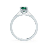 ISABELLA - Oval Emerald 18k White Gold Solitaire Ring Engagement Ring Lily Arkwright