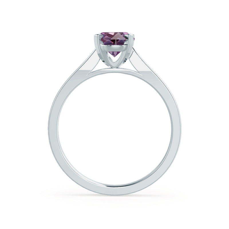 ISABELLA - Oval Alexandrite 18k White Gold Solitaire Ring Engagement Ring Lily Arkwright