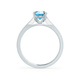 ISABELLA - Oval Aqua Spinel 950 Platinum Solitaire Ring Engagement Ring Lily Arkwright