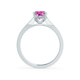 ISABELLA - Oval Pink Sapphire 18k White Gold Solitaire Ring Engagement Ring Lily Arkwright
