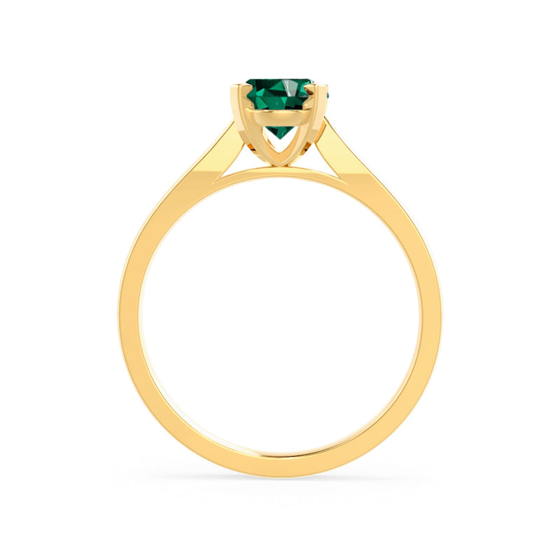 ISABELLA - Oval Emerald 18k Yellow Gold Solitaire Ring Engagement Ring Lily Arkwright