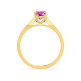 ISABELLA - Oval Pink Sapphire 18k Yellow Gold Solitaire Ring Engagement Ring Lily Arkwright