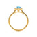 HARLOW - Pear Aqua Spinel & Diamond 18k Yellow Gold Halo Engagement Ring Lily Arkwright