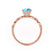 HOPE - Princess Aqua Spinel & Diamond 18k Rose Gold Vintage Shoulder Set Engagement Ring Lily Arkwright