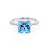 HOPE - Princess Aqua Spinel & Diamond 950 Platinum Vintage Shoulder Set Engagement Ring Lily Arkwright
