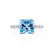 HOPE - Princess Aqua Spinel & Diamond 950 Platinum Vintage Shoulder Set Engagement Ring Lily Arkwright