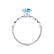 HOPE - Princess Aqua Spinel & Diamond 950 Platinum Vintage Shoulder Set Engagement Ring Lily Arkwright