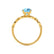 HOPE - Princess Aqua Spinel & Diamond 18k Yellow Gold Vintage Shoulder Set Engagement Ring Lily Arkwright