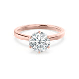 JULIET - Round Natural Diamond 18k Rose Gold Solitaire Ring Engagement Ring Lily Arkwright