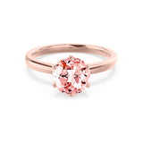 JULIET - Chatham® Round Champagne True Sapphire Solitaire Engagement Ring 18k Rose Gold