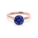 JULIET - Round Blue Sapphire Solitaire Engagement Ring 18k Rose Gold