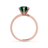 JULIET - Chatham® Round Emerald Solitaire Engagement Ring 18k Rose Gold