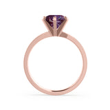 JULIET - Chatham® Round Alexandrite Solitaire Engagement Ring 18k Rose Gold