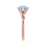 JULIET - Chatham® Round Aqua Spinel Solitaire Engagement Ring 18k Rose Gold