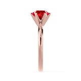JULIET - Chatham® Round Ruby Solitaire Engagement Ring 18k Rose Gold