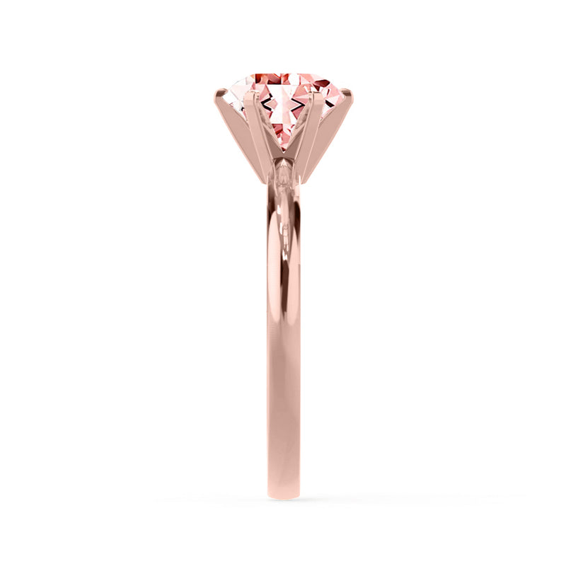 JULIET - Chatham® Round Champagne True Sapphire Solitaire Engagement Ring 18k Rose Gold