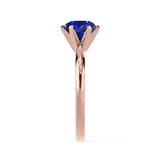 JULIET - Chatham® Round Blue Sapphire Solitaire Engagement Ring 18k Rose Gold