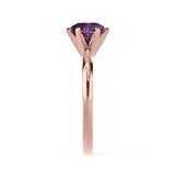 JULIET - Chatham® Round Alexandrite Solitaire Engagement Ring 18k Rose Gold