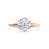 JULIET - Round Natural Diamond 18k Rose Gold Solitaire Ring Engagement Ring Lily Arkwright
