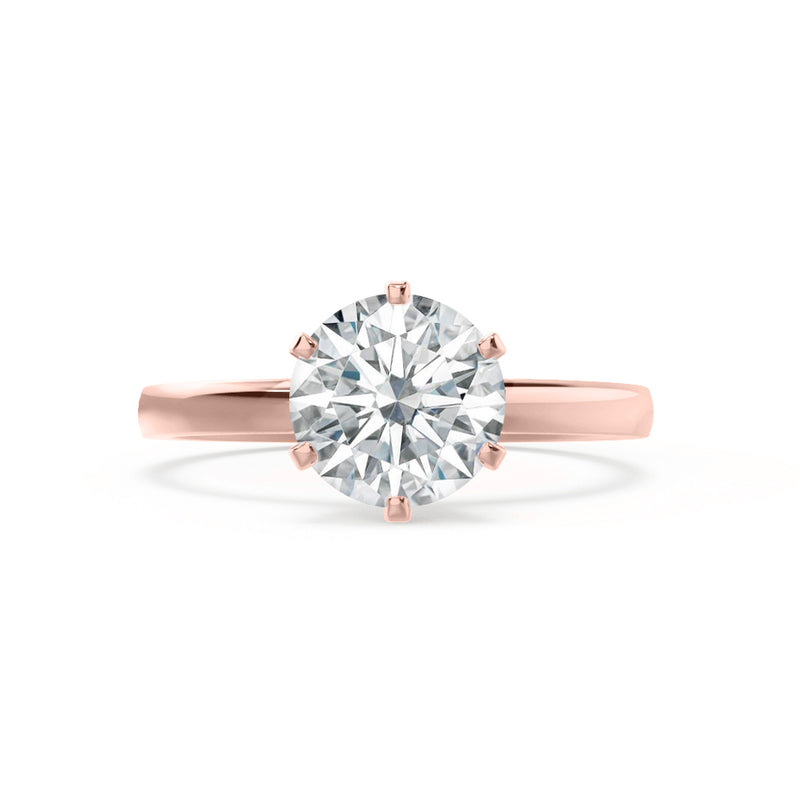JULIET - Round Moissanite 18k Rose Gold Solitaire Ring Engagement Ring Lily Arkwright